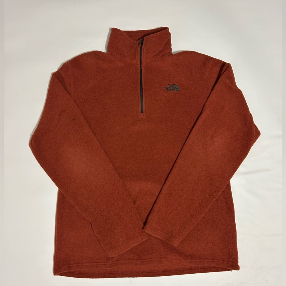 The North Face Men’s Orange Quarter Zip Fleece Pullover Jacket Size Small